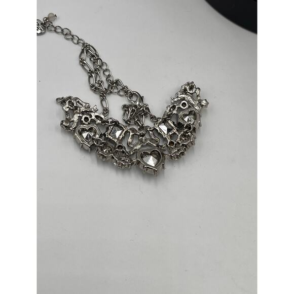 Betsey Johnson Vintage Bling Rhinestone Bow Collar Statement Necklace - Picture 8 of 9